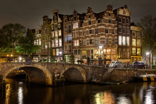 Houses on the Canal, Amsterdam, Netherlands / Holland